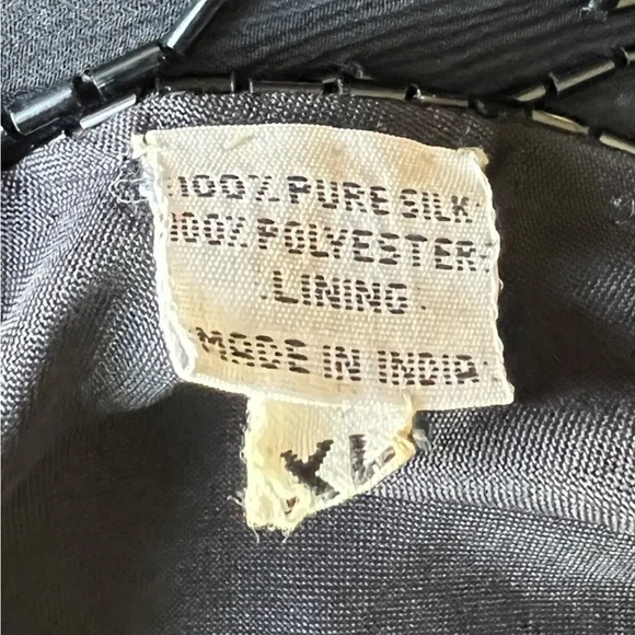 SCALA Silk Beaded Sequin Dress Black Size XL - Picture 5 of 5